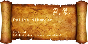 Pallos Nikander névjegykártya
